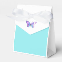 Bonito Holographic Butterfly Favor Box Aqua