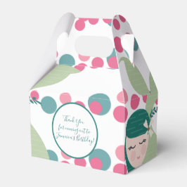 Caixinha De Lembrancinhas Bonito Sereia Rosa e Confetti Verde