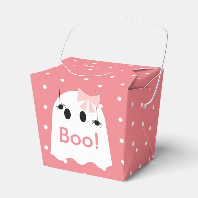 Caixinha De Lembrancinhas Boo! Ghost Ribbon Girl Cuz Rosa (Frente)