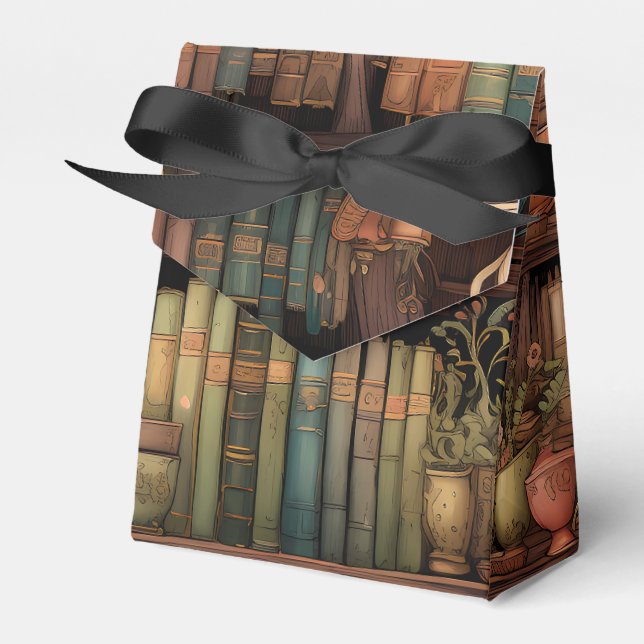 Caixinha De Lembrancinhas Books, Teapots and Plants on Shelves  (Frente)