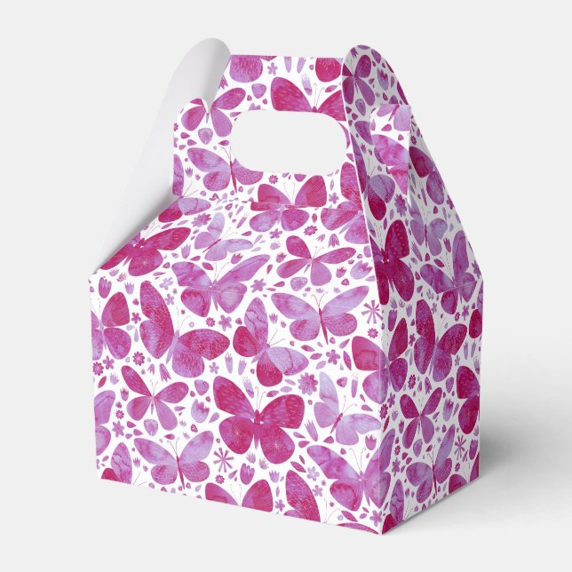 Caixinha De Lembrancinhas Borboleta Aquarela Rosa (Frente)