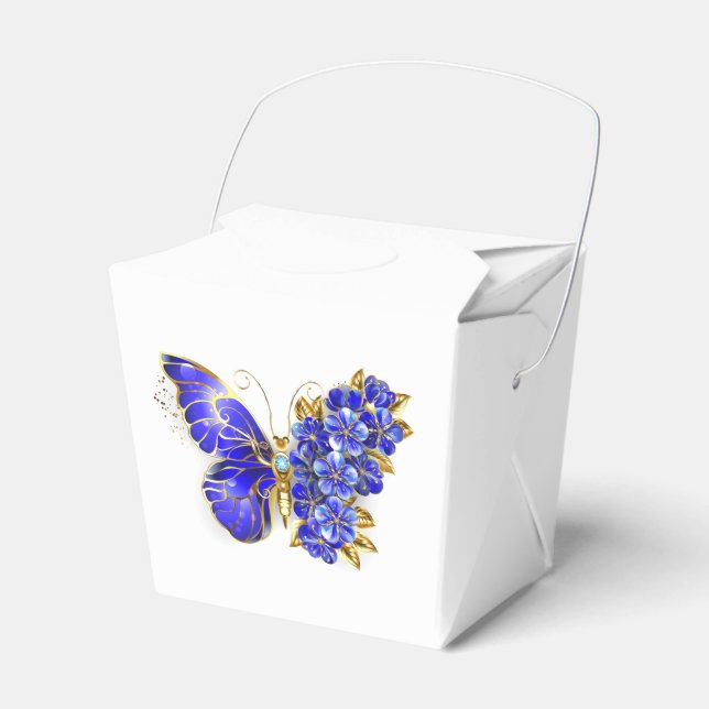 Caixinha De Lembrancinhas Borboleta Safira Flor (Frente)