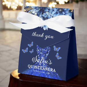 Caixinha De Lembrancinhas Borboletas da Quinceañera Blue