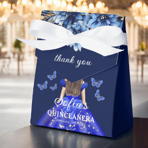 Caixinha De Lembrancinhas Borboletas da Quinceañera Blue