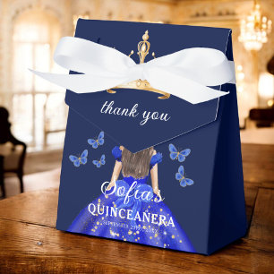 Caixinha De Lembrancinhas Borboletas da Quinceañera Blue