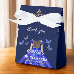 Caixinha De Lembrancinhas Borboletas da Quinceañera Blue