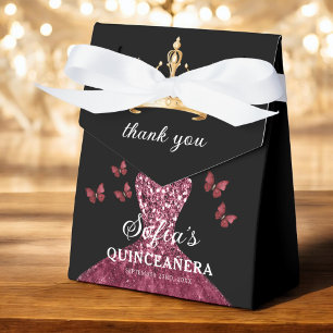 Caixinha De Lembrancinhas Borboletas de Quinceañera Floral
