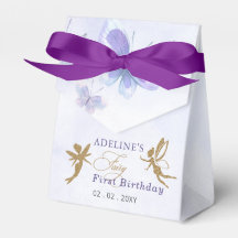 Borboletas Douradas roxas Fadas Primeiro Aniversár