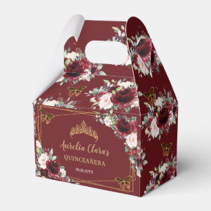 Caixinha De Lembrancinhas Borboletas Florais Blush Quinceañera