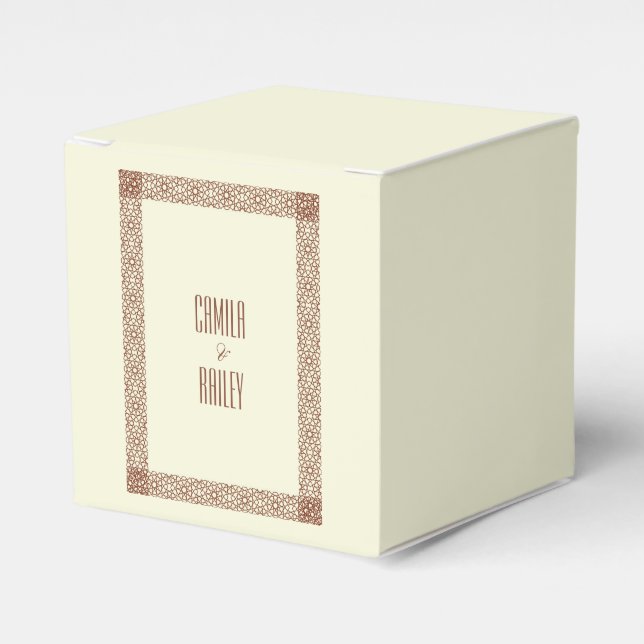 Caixinha De Lembrancinhas Borda do Solteiro Geométrico Islâmico Russo de Bei (Frente)