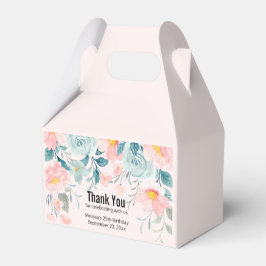 Caixinha De Lembrancinhas Borda Floral Rosa e Verde