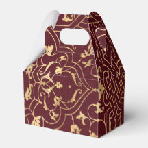 Bordô e Dourado Damask Vintage