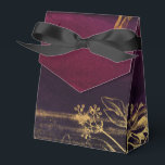 Caixinha De Lembrancinhas Bordô Escuro e Dourado<br><div class="desc">Caixa de favor vintage deslumbrante com acentos em bordô e dourado.</div>
