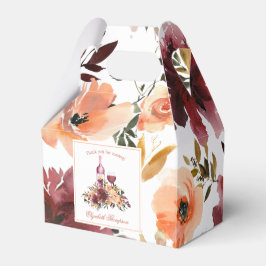 Caixinha De Lembrancinhas Bordo Peach Fuzz Wine - Festa de solteira temática