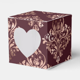 Caixinha De Lembrancinhas Borgonha - Casamento Damask Marsala e Rose Gold