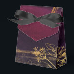 Caixinha De Lembrancinhas Borgonha Escura e Dourado<br><div class="desc">Caixa de favoritos de vintage em sotaque de burgundy e ouro.</div>