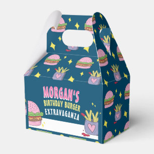 Caixinha De Lembrancinhas Borrão rosa-branca e fries - Aniversário
