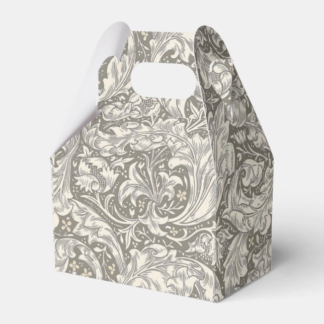 Caixinha De Lembrancinhas Botão de Solteiro Flor de William Morris Floral Bo (Frente)