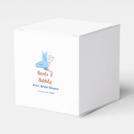 Caixinha De Lembrancinhas Botas & champanhe espumante banho de noiva azul