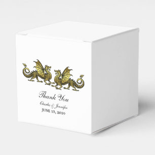 Caixinha De Lembrancinhas Boxes de Casamento de Dragões Elegantes Dourados