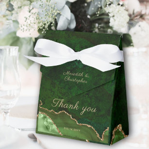 Caixinha De Lembrancinhas Boxes de casamento do Dourado Emerald Green Agate
