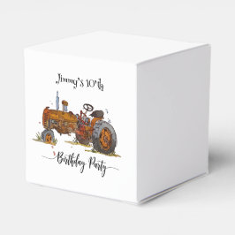 Caixinha De Lembrancinhas Boys birthday party with antique tractor design