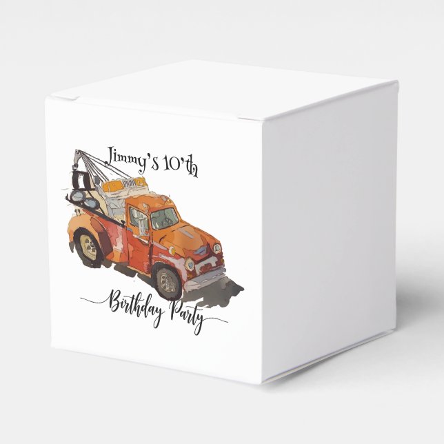 Caixinha De Lembrancinhas Boys birthday party with wrecker (Frente)