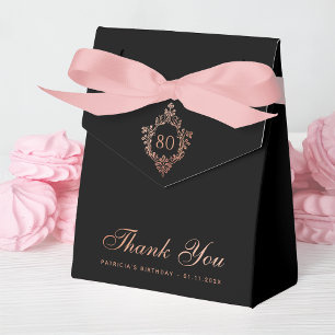 Caixinha De Lembrancinhas Braço Elegante Preto e Rosa com Brasão Vintage par