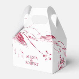 Caixinha De Lembrancinhas Branch com o casamento viva magenta e flores branc