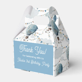 Caixinha De Lembrancinhas Branco do Balão de Ar Quente da Aquarela //