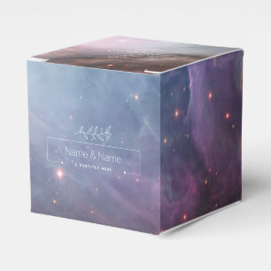 Caixinha De Lembrancinhas Branco orgânico favor retro nebulosa de Órion EDIT