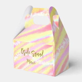 Caixinha De Lembrancinhas Bride squad golden pastel pink colorful glitter br
