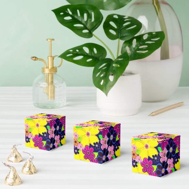 Caixinha De Lembrancinhas Bright Abstrato Flower Art (Múltiplo)