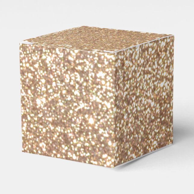 Caixinha De Lembrancinhas Bright Copper Glitter Sparkles Favor Box (Frente)