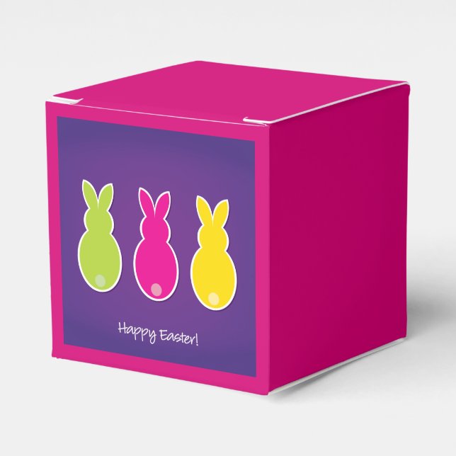 Caixinha De Lembrancinhas Bright Easter Bunny Silhouette (Frente)