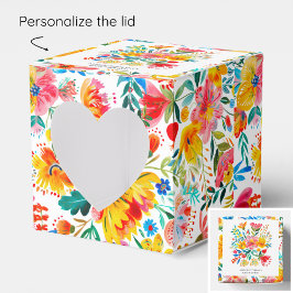 Caixinha De Lembrancinhas Bright Floral Fiesta Birthday mexicano