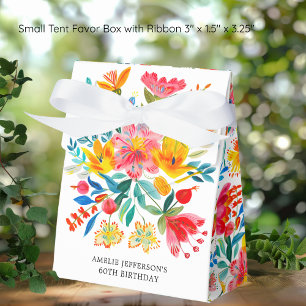 Caixinha De Lembrancinhas Bright Floral Fiesta Birthday mexicano