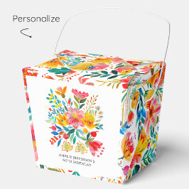 Caixinha De Lembrancinhas Bright Floral Fiesta Birthday mexicano