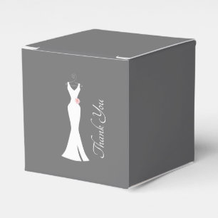 Caixinha De Lembrancinhas Brilho branco elegante na Cinza - Design simples N
