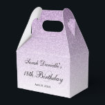 Caixinha De Lembrancinhas Brilho Roxo Claro Personalizado<br><div class="desc">Esta bela caixa de favoritos apresenta falhas de brilho e seu texto personalizado. Use o modelo para adicionar suas informações. O recurso "Personalizar Mais" pode ser usado para alterar a fonte e o layout do texto. Você também pode adicionar texto ao outro lado da caixa de favoritos.</div>