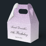 Caixinha De Lembrancinhas Brilho Roxo Claro Personalizado<br><div class="desc">Esta bela caixa de favoritos apresenta falhas de brilho e seu texto personalizado. Use o modelo para adicionar suas informações. O recurso "Personalizar Mais" pode ser usado para alterar a fonte e o layout do texto. Você também pode adicionar texto ao outro lado da caixa de favoritos.</div>