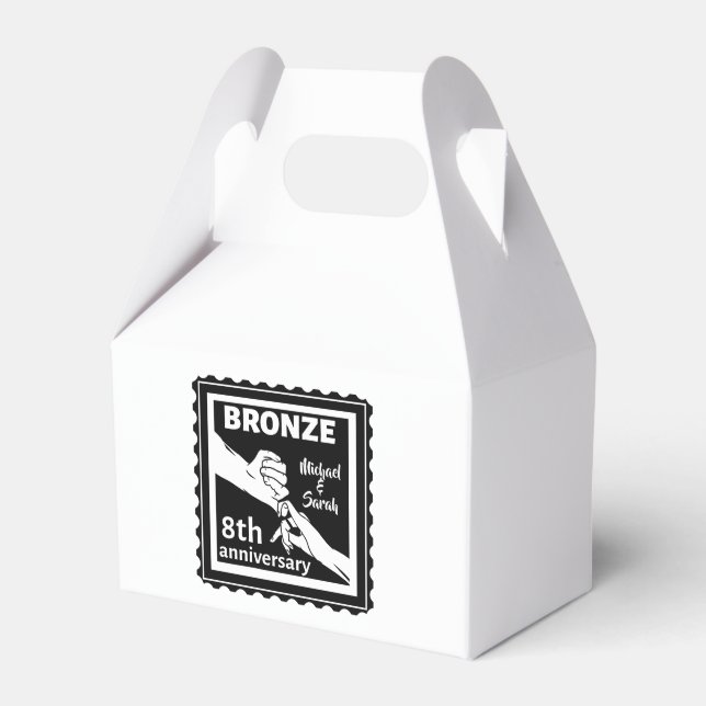 Caixinha De Lembrancinhas Bronze tradicional de aniversário de casamento (Frente)