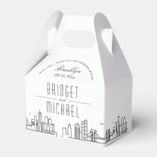 Caixinha De Lembrancinhas Brooklyn Wedding Linha Skyline Cidade