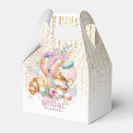 Caixinha De Lembrancinhas Brunch de Noiva Rosa Pastel Dourado Brilho Persona