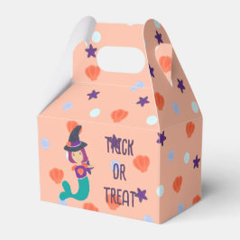 Caixinha De Lembrancinhas Bruxa de Sereia do Halloween Pastel no Salmão do C