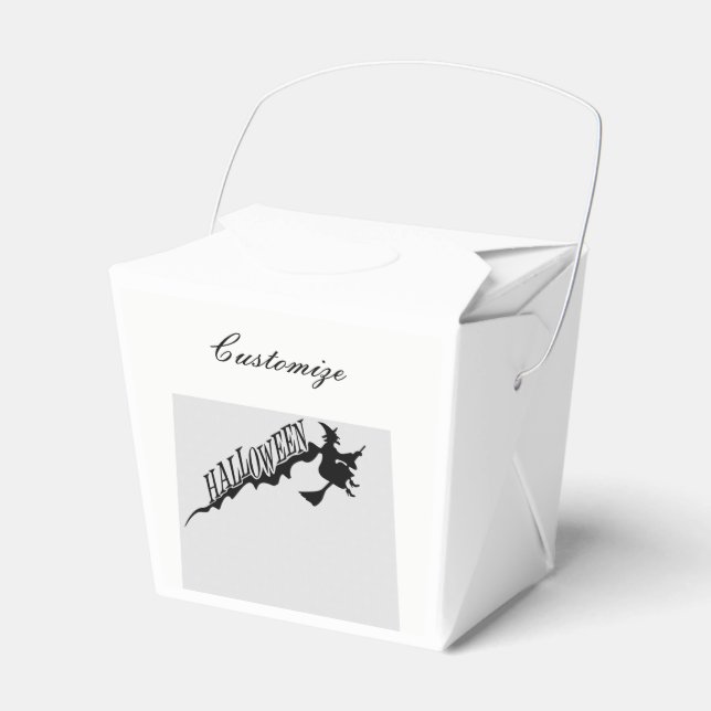 Caixinha De Lembrancinhas Bruxa do Halloween Andando Broom Thunder_Cove (Frente)