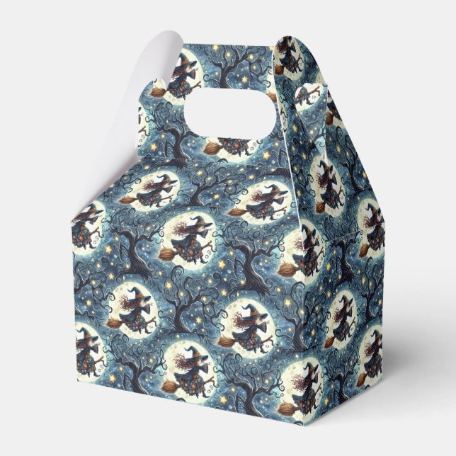 Caixinha De Lembrancinhas Bruxas, luas e árvores torcidas (Frente)