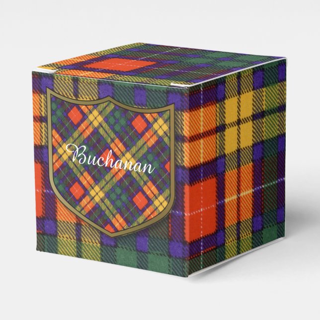 Caixinha De Lembrancinhas Buchanan Family clan Xadrez escocesa kilt tartan (Frente)