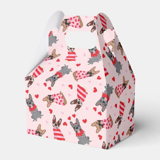 Caixinha De Lembrancinhas Bulls Franceses namorados (Frente)