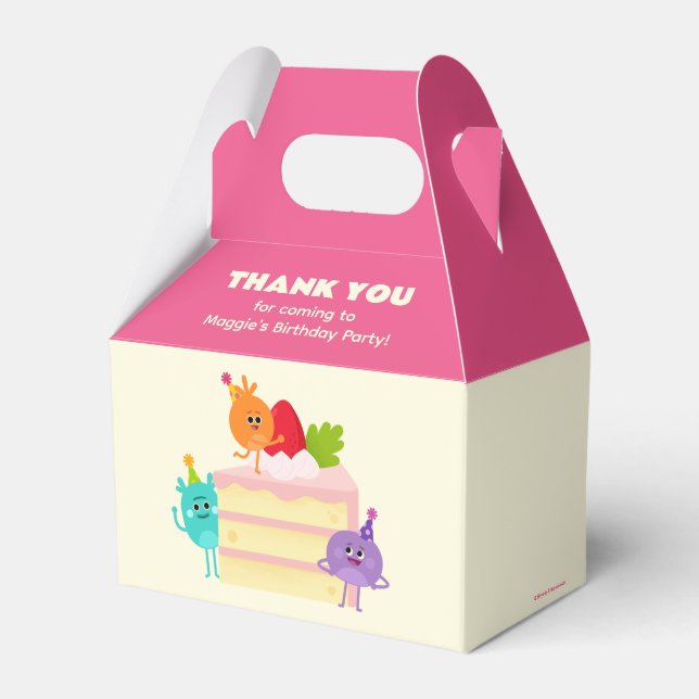 Caixinha De Lembrancinhas Bumble Nums Birthday Cake Obrigado (Frente)